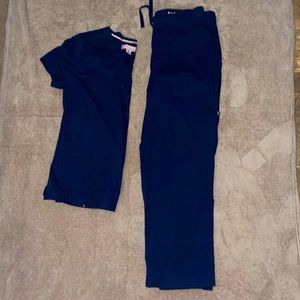 Set of Koi navy blue scrubs